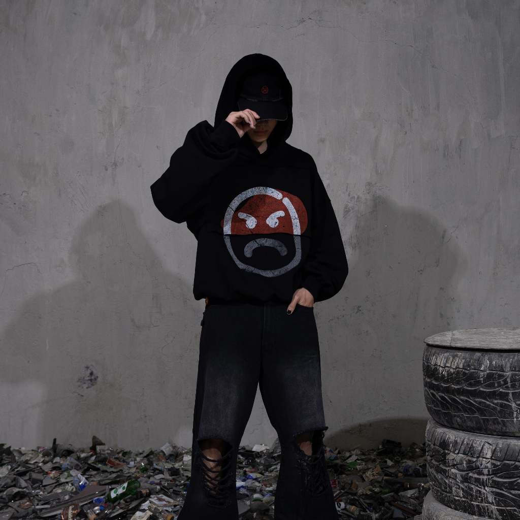 FAITH FADE - Angey Double Layer Hoodie (Black)