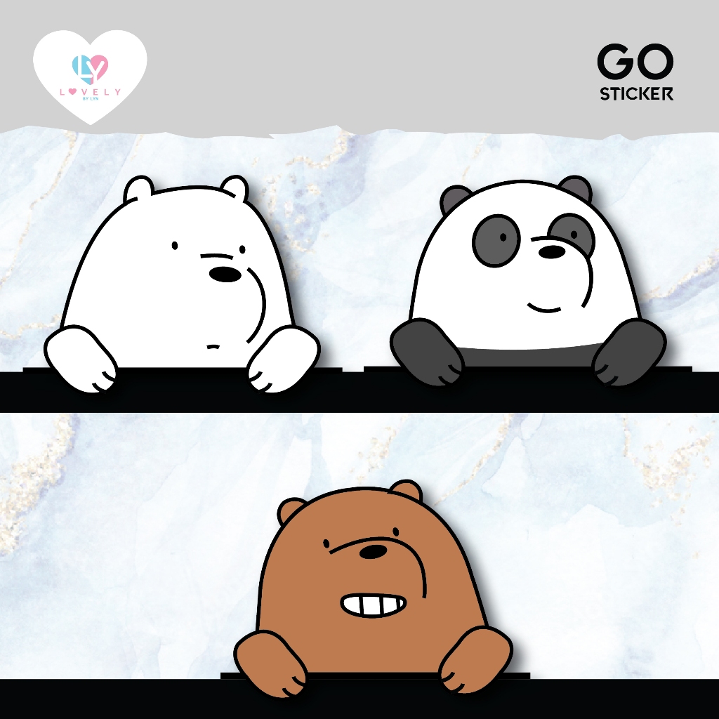 Sticker Cutting Mobil We Bare Bears Diecut (Laptop,PC,Koper) | GO STICKER