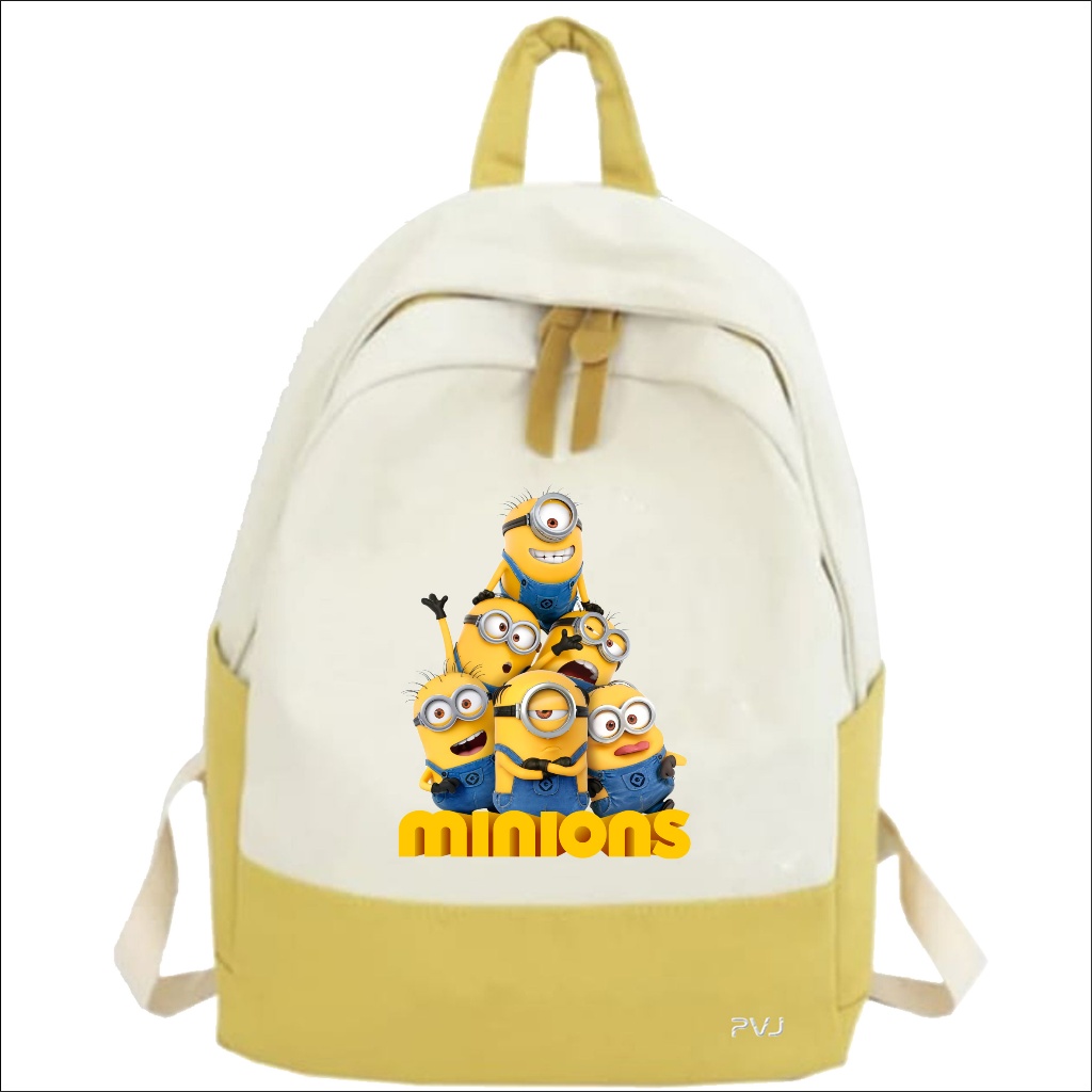 PVJ Terbaru Tas Sekolah Anak Perempuan Laki Laki SMP SMA Kuliah Ransel Original Backpack Minion