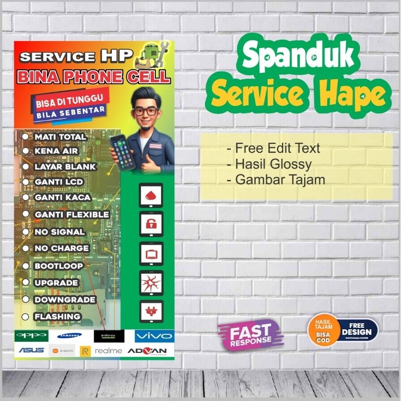 Spanduk / Baner Service hp custom design