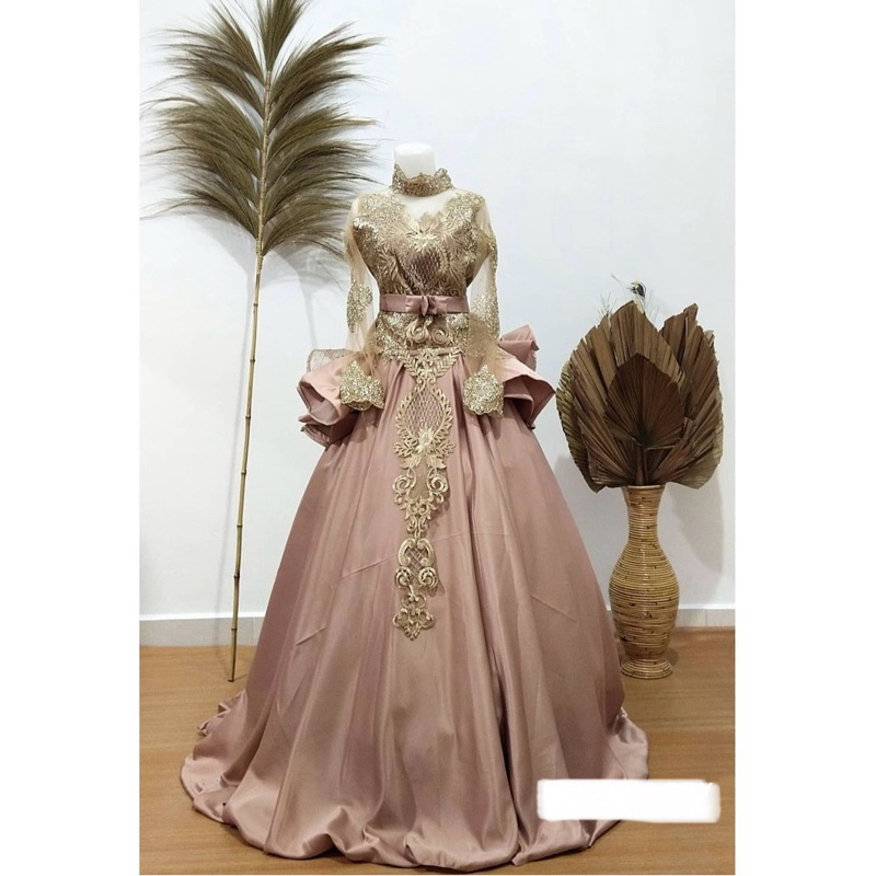 Preloved gaun pengantin mocca bonus jas