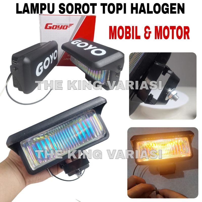 LAMPU SOROT MOTOR DAN MOBIL TOPI HALOGEN / LAMPU FOGLLAMP HALOGEN TOPI / LAMPU SOROT ANTI AIR HALOGE