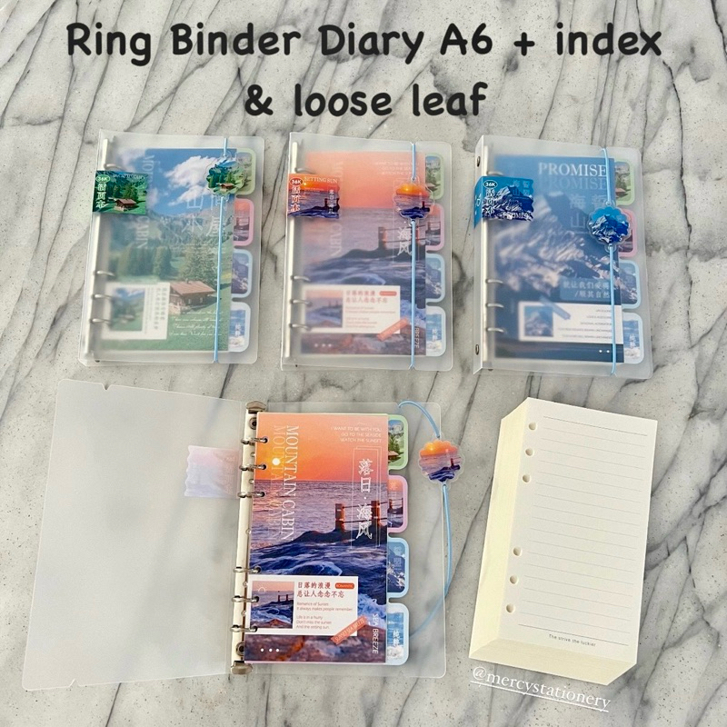 

Ring Binder Diary A6 Loose Leaf Index Refill Kertas Binder Note