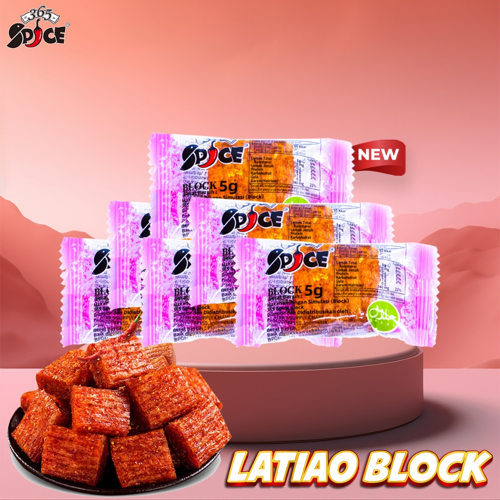 

[HALAL SNACK] LATIAO BLOCK PREMIUM ( 5g X 20 Pcs ) | Cemilan SNACK VEGETARIAN GLUTEN LATIAO | PEDAS Makanan | Food | Snacks