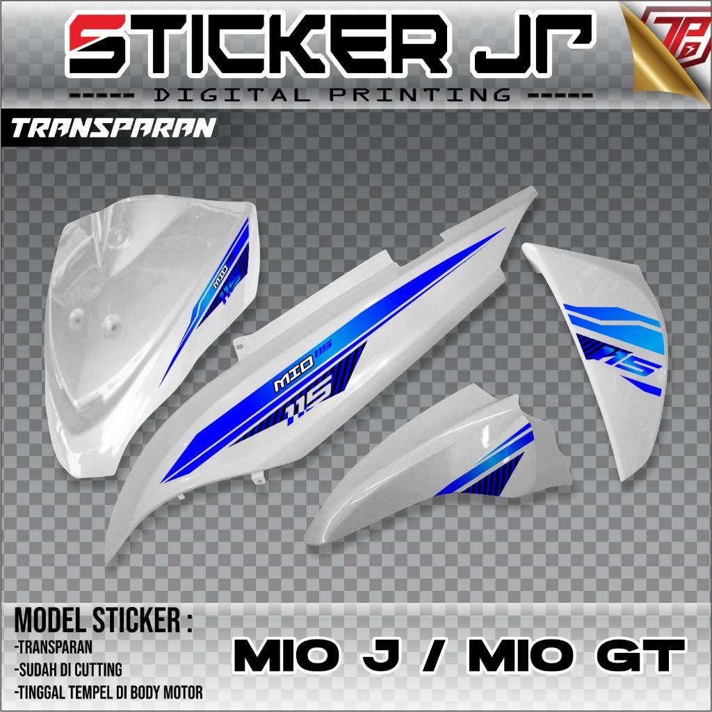 Stiker Striping Mio J Sudah Cutting -  Sticker Motor Yamaha Mio J Variasi Transparan JP11