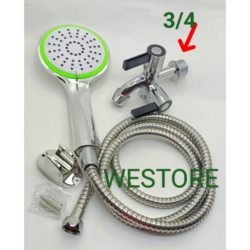 KRAN CABANG 3/4 PLUS SHOWER 3 SISTEM KOMPLIT