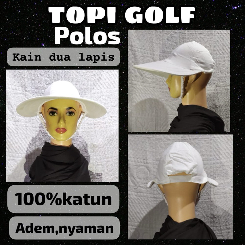 Topi Golf Putih Polos | Logo | Wanita Perlengkapan Haji & Umroh