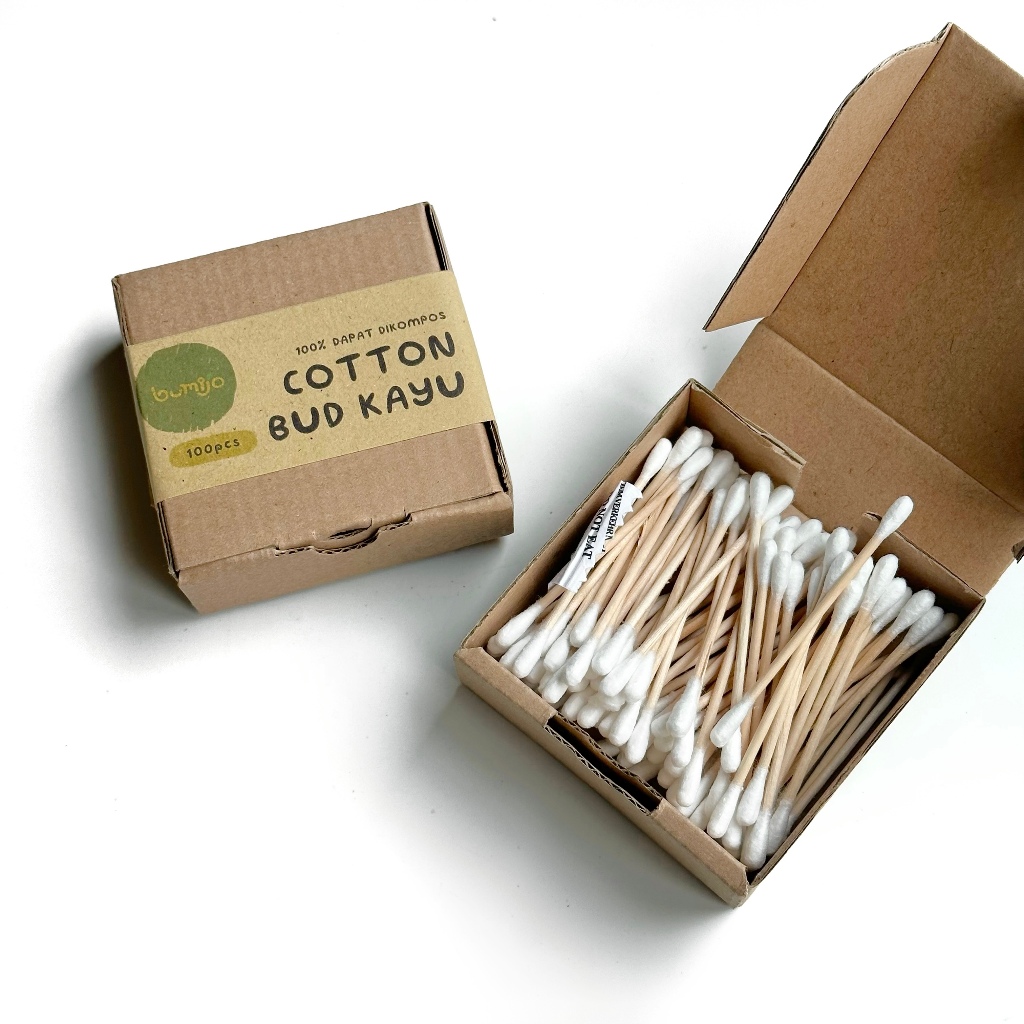 Bumijo Cotton Bud Kayu Compostable Ramah Lingkungan