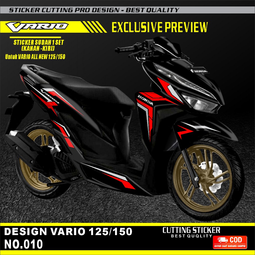 Cutting Sticker Vario 150 & 125 - Aksesoris Motor Stiker Honda Vario New Schotlite Cutting Stiker St