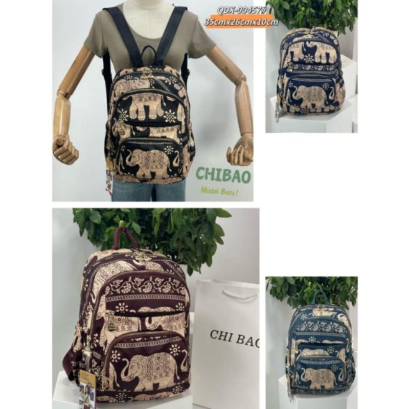 Tas Ransel import Chibao Motif Gajah 00457