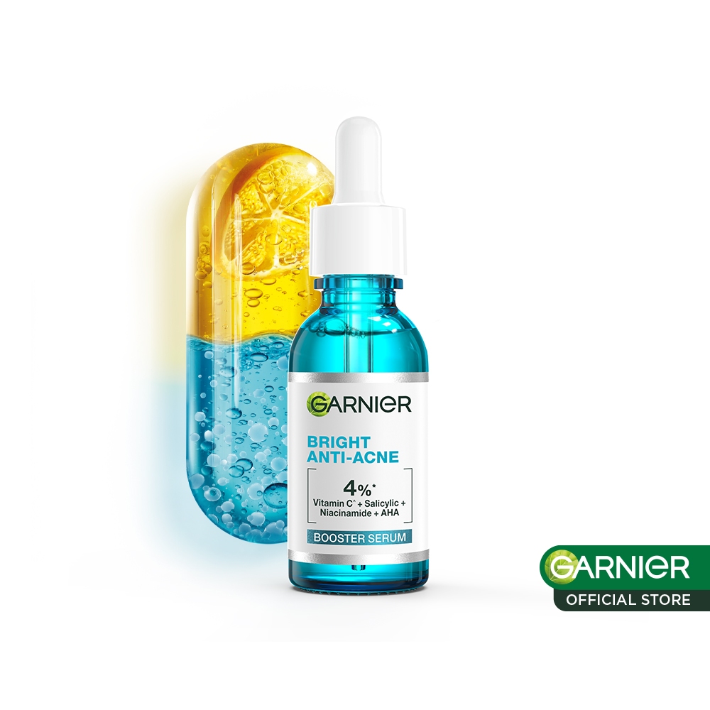 Garnier Bright Complete Anti Acne Booster Serum - 15/30 ml (Serum Mencerahkan dan Anti Jerawat denga