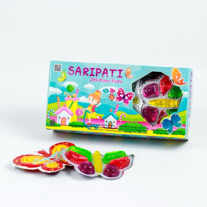 

SARIPATI JELLY KUPU KUPU 1 Pack 825gr ISI 15pcs - 1 Dus isi 6 Pack