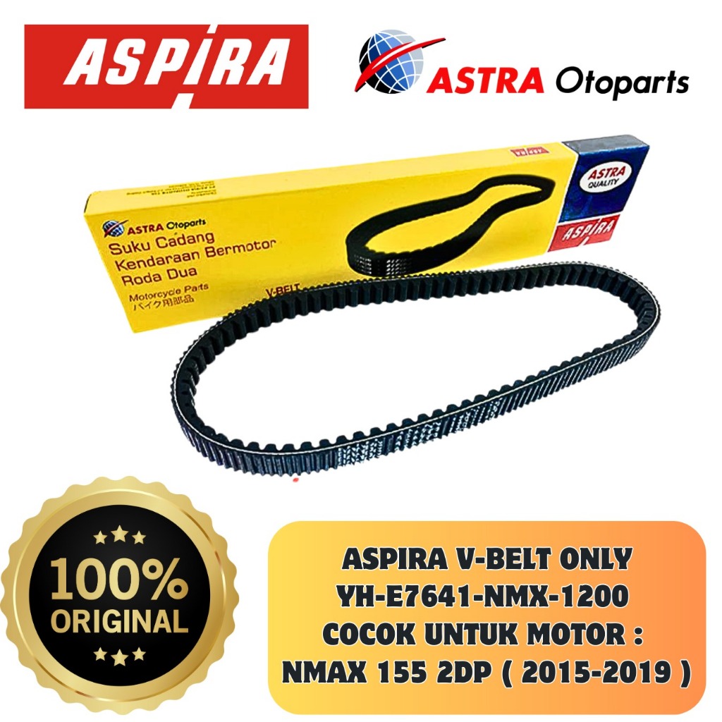 VanBelt Only Assy , Vbelt Kit , V-belt + Roller Motor Nmax 155 Old , Nmax 155 Lama Aspira Astra ORIG