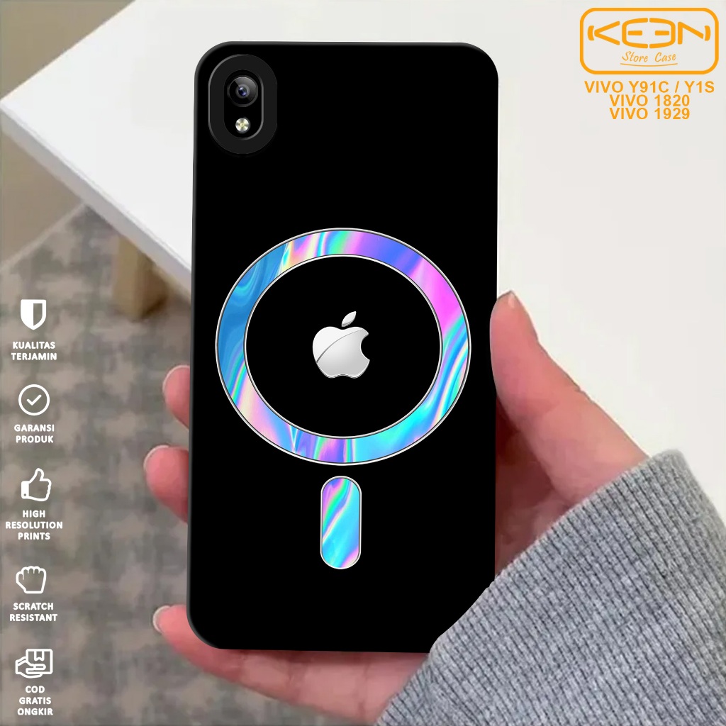 Case Hp Vivo Y91C/Vivo Y1S - Casing Hp Vivo Y91C/Vivo Y1S Motif Logo Magsafe - Case Procamera - Soft