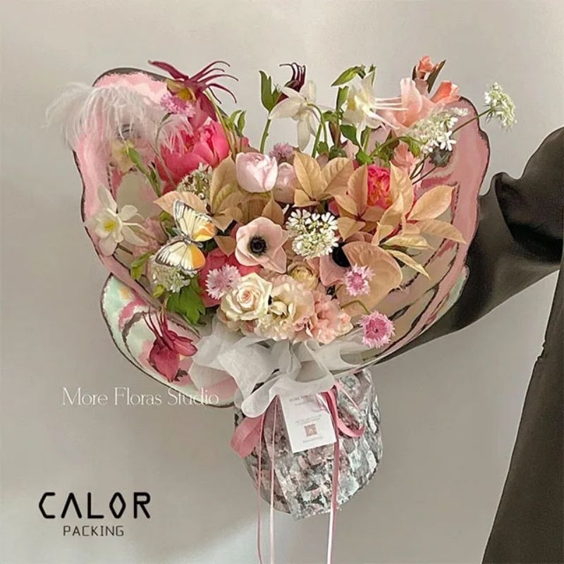 

1SET (4 LEMBAR) Butterfly Flower Wrapping Paper