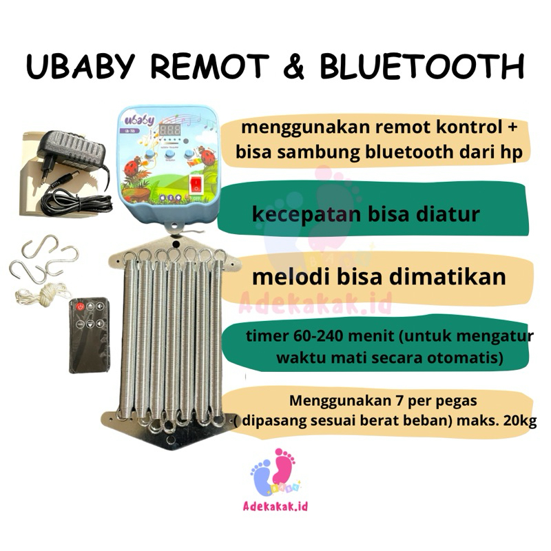 Ayunan listrik ubaby 7 per remote dan bluetooth - ayunan listrik bayi 7 per - ayunan listrik bayi ot