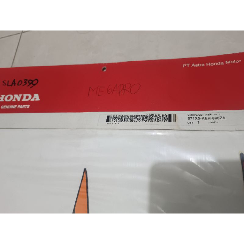 striping original Honda MEGAPRO kode part 871X0-KEH-660ZA