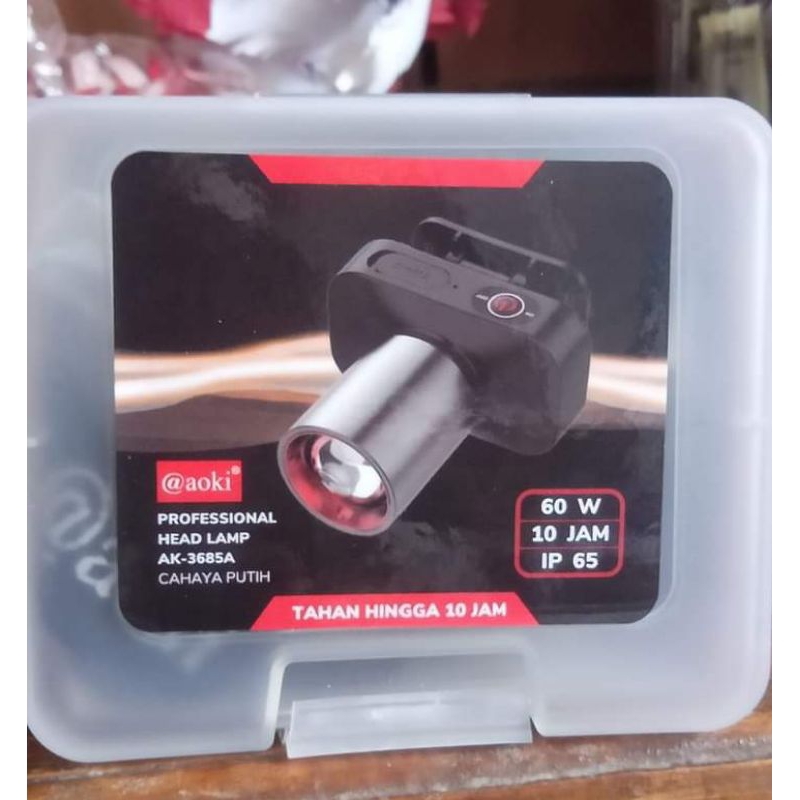 Senter kepala AOKI 60 Watt Super terang LED Putih