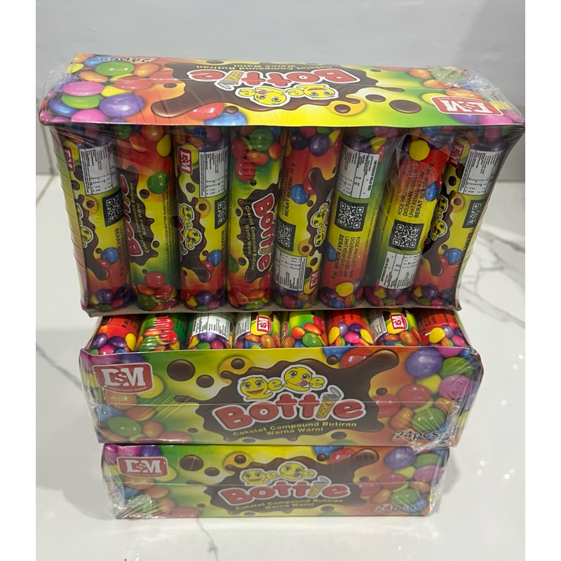 

BOTTLE COKELAT SMILE COMPOUND BUTIRAN WARNA WARNI 1 BOX ISI 24 BOTOL