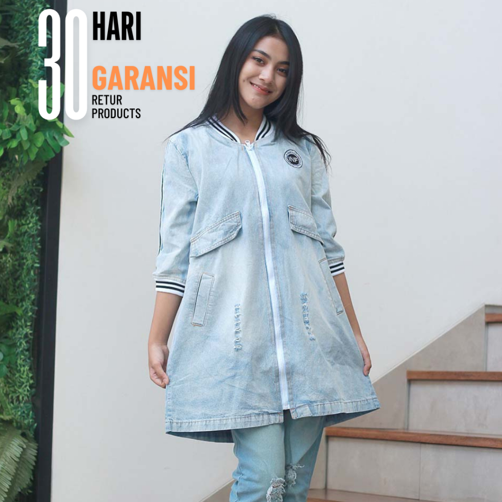 Baju Atasan Wanita Denim Tunik Jeans  Blouse Levis Blue Terbaru