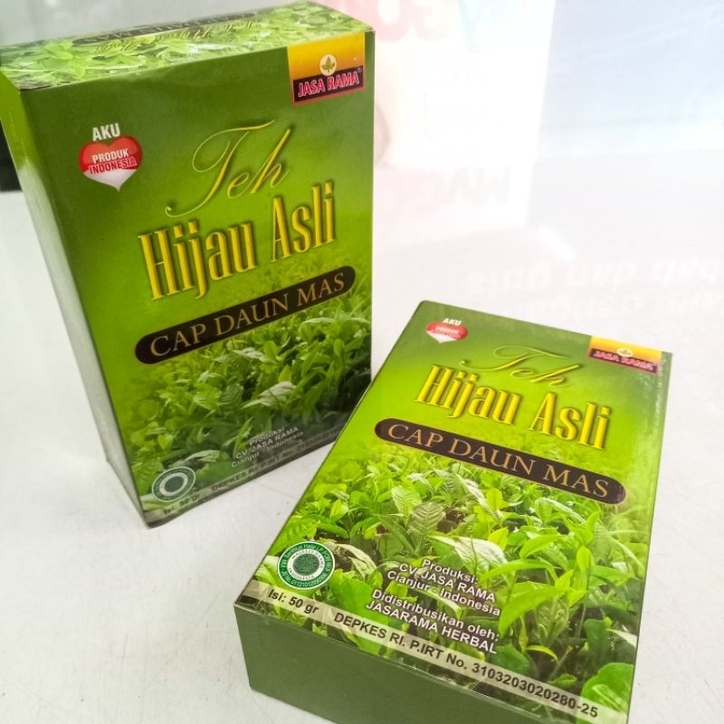 

Teh Hijau Asli Cap Daun Mas isi 50gr / obat herbal kanker penurun darah tinggi