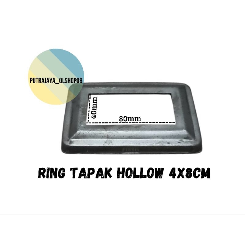 ring tapak plendes besi hollow 4x8cm