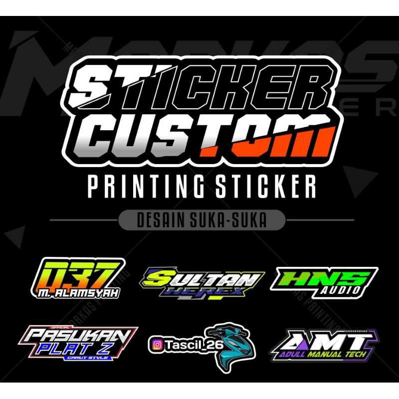 

STIKER CUSTOM DESAIN SUKA SUKA SUDAH DIPOTONG TINGGAL PASANG (NAMA RACING/BENGKEL/KOMUNITAS DLL)