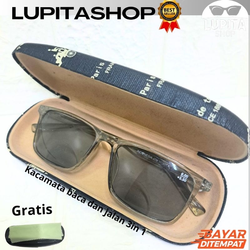 kacamata plus baca dan jalan lensa antiradiasi glasess hitam