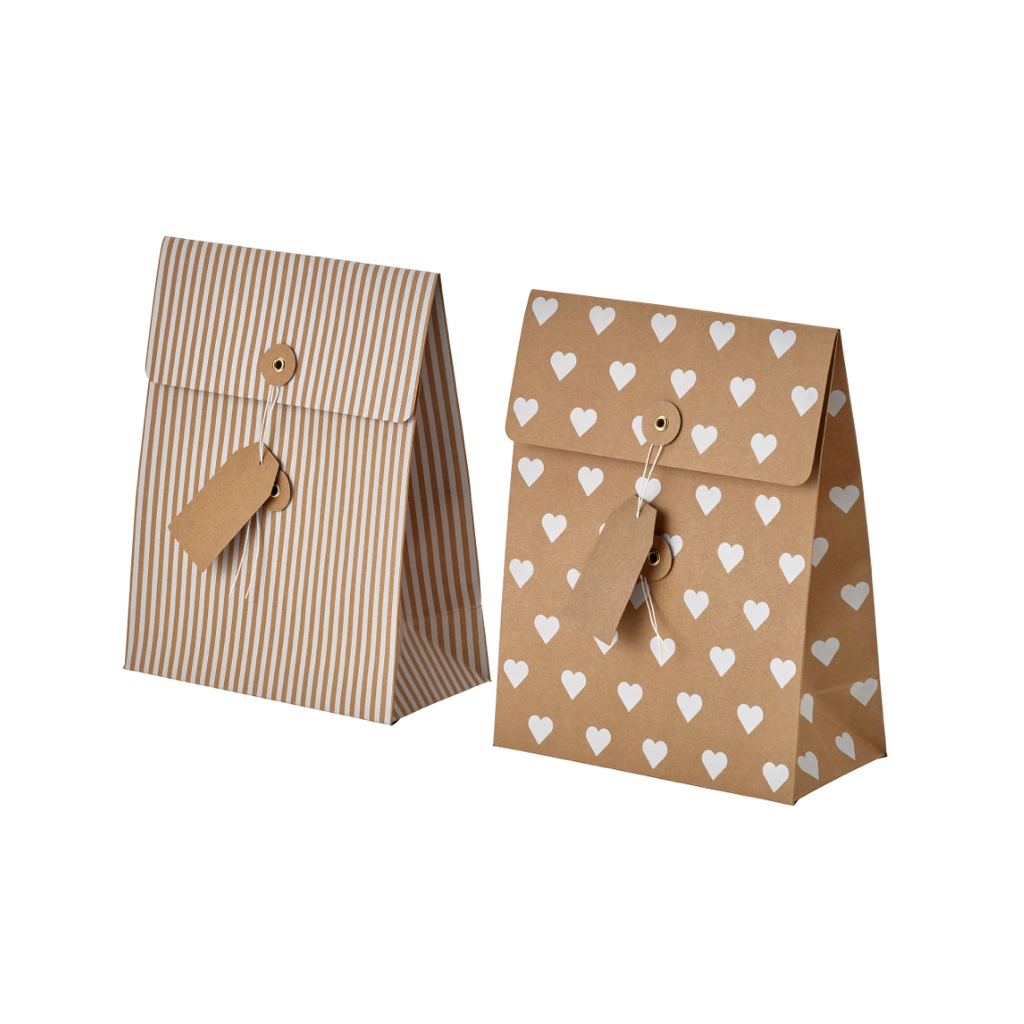 

VINTERFINT Tas kado isi 2 pcs, pola campuran cokelat, 20x26 cm
