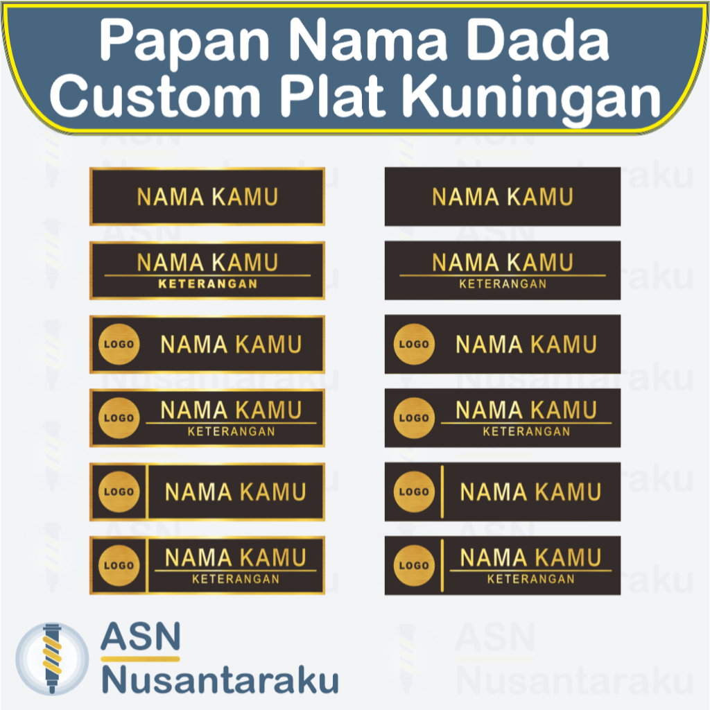 

ASN Nusantaraku | Nametag Papan Nama Dada Custom Kuningan Semua Jenis Tipe Model