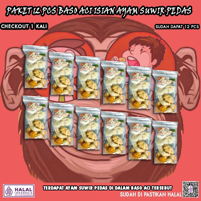 

Baso aci 12 pcs / Baso aci enak 12 pcs / Baso aci pedas ayam suwir