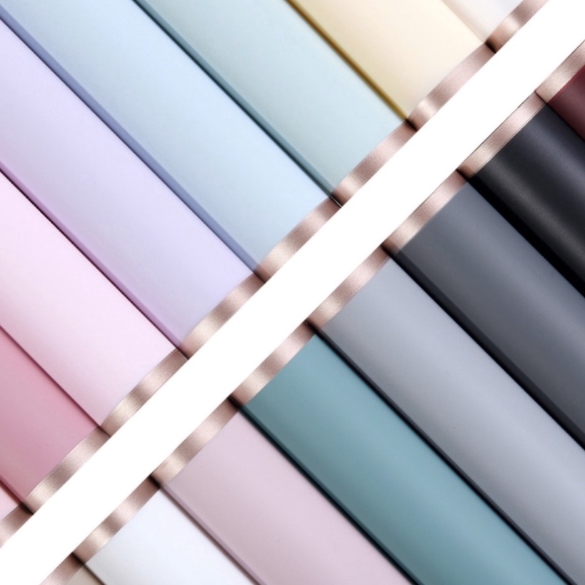 

Ready Bermanfaat 2 LEMBAR Flower Wrapping Gold Line Color Cellophane Florist Kertas Bunga Varian List Gold 58 x 58cm