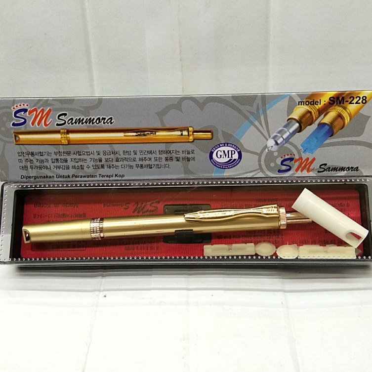 Produk Istimewa  Alat Bekam  Pena Bekam Lancing Sammora Gold  Alat Bekam Sammora Gold  Pen Bekam