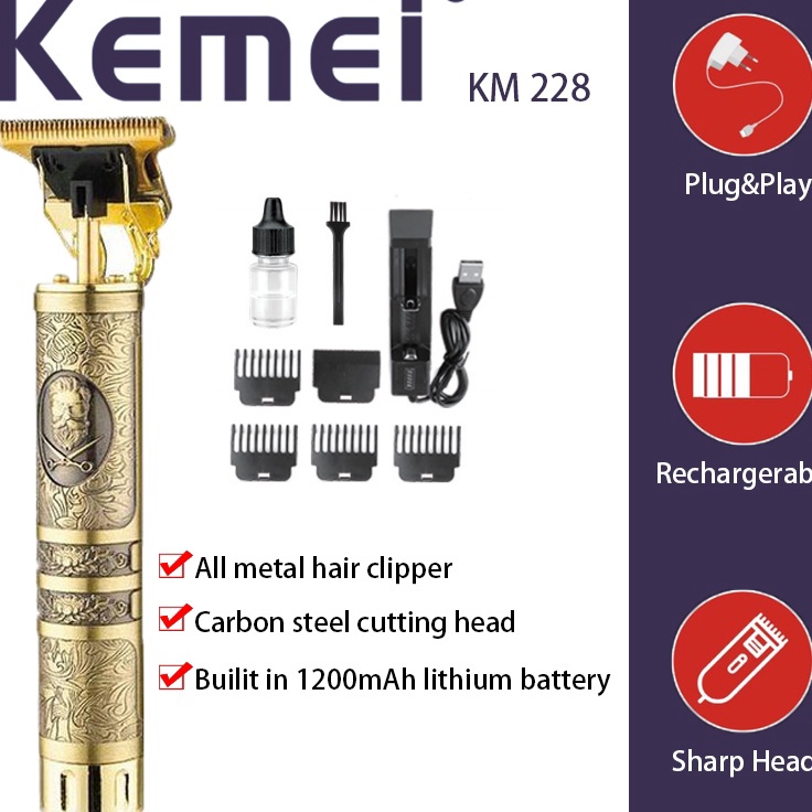 Hemat Terkini  Kemei vintage hair trimmer km 228  bald hair trimmer  kemei km 228