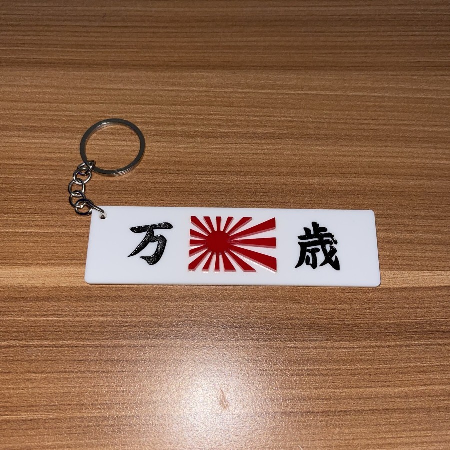 Gantungan Kunci Headband Banzai Jepang WW2 Kamikaze Jepang Perang Dunia 2 Timbul MURAH