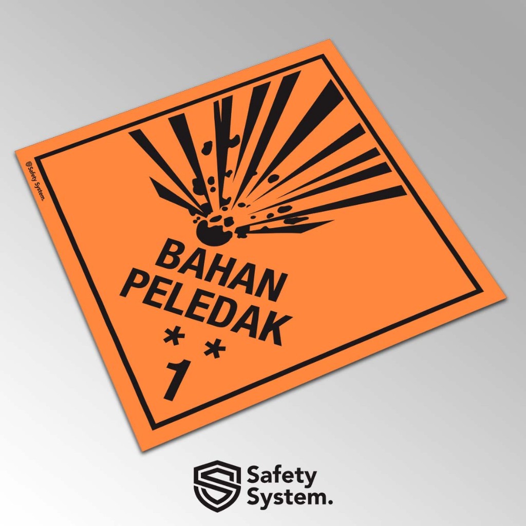

Stiker Label Simbol B3 IATA Transportasi Kelas Material Bahaya Dangerous Goods - Class 1 Explosive Bahan Peledak