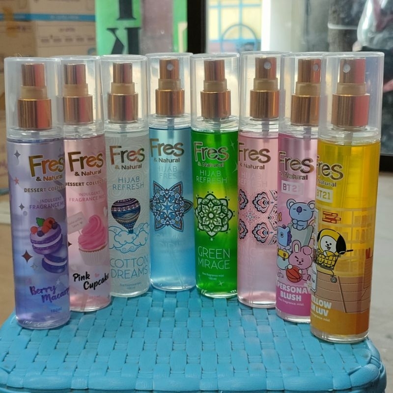 Parfum Fres& Natural  BT21, Hijab Refresh, Dessert Collection, Berry Macaron, Pink Cupcake, Cotton D