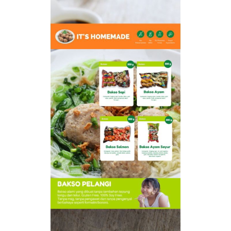 

PELANGI FROZEN (BAKSO SAPI, BAKSO AYAM, BAKSO SALMON, BAKSO AYAM SAYUR)