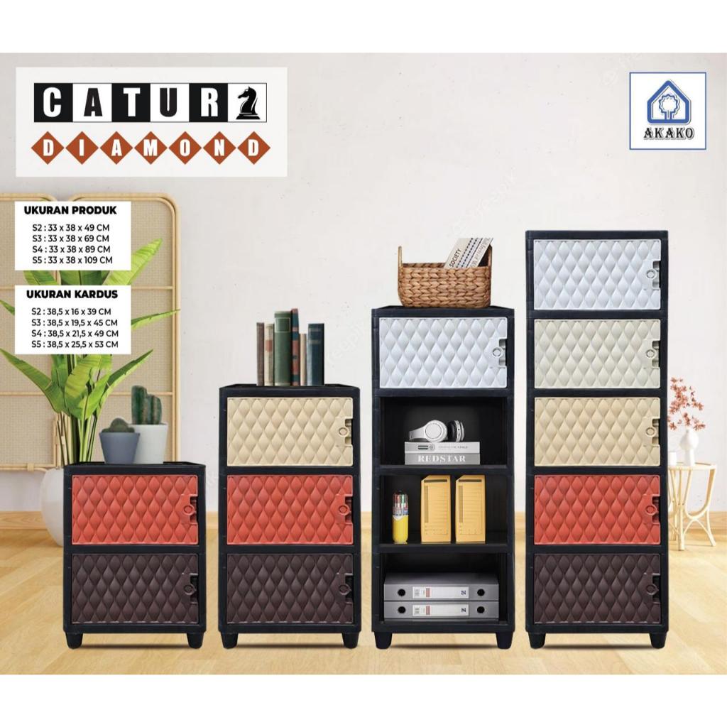 AKAKO - LEMARI PAKAIAN PLASTIK AKAKO SWING  CATUR DIAMOND / KODE : CATUR DIAMOND