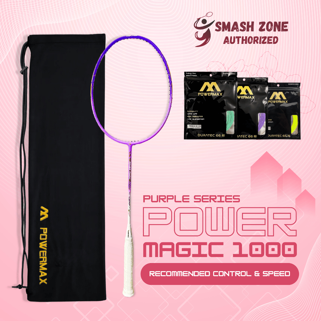 Raket Badminton Power Max Power Magic 1000 Special Edition Original 35 LBS 4U | Raket Bulu Tangkis S