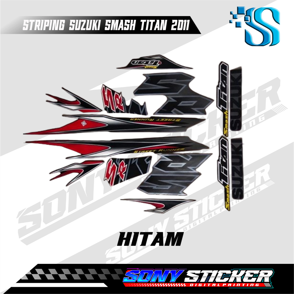 Striping Murah Dan Lengkap - Sticker Striping List Body Motor Smash Titan 2011 - Striping Standar Su