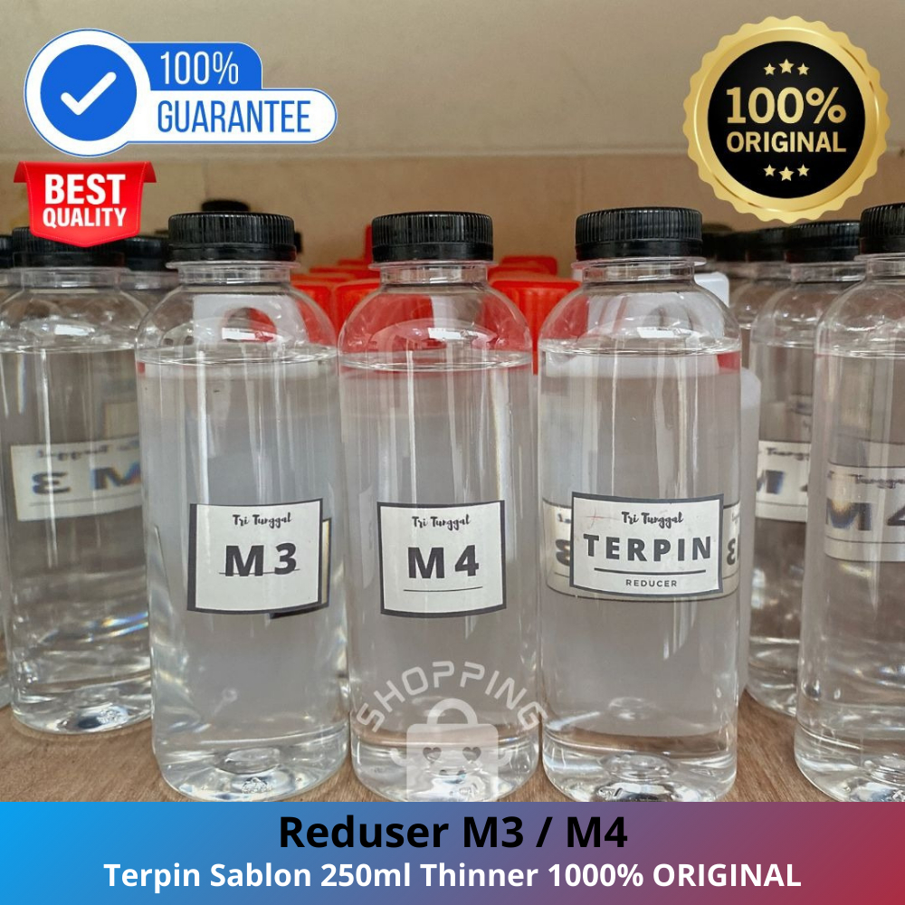 

Reduser M3 / M4 / Terpin Sablon 250ml Thinner | terpin sablon 250ml | penghapus sablon