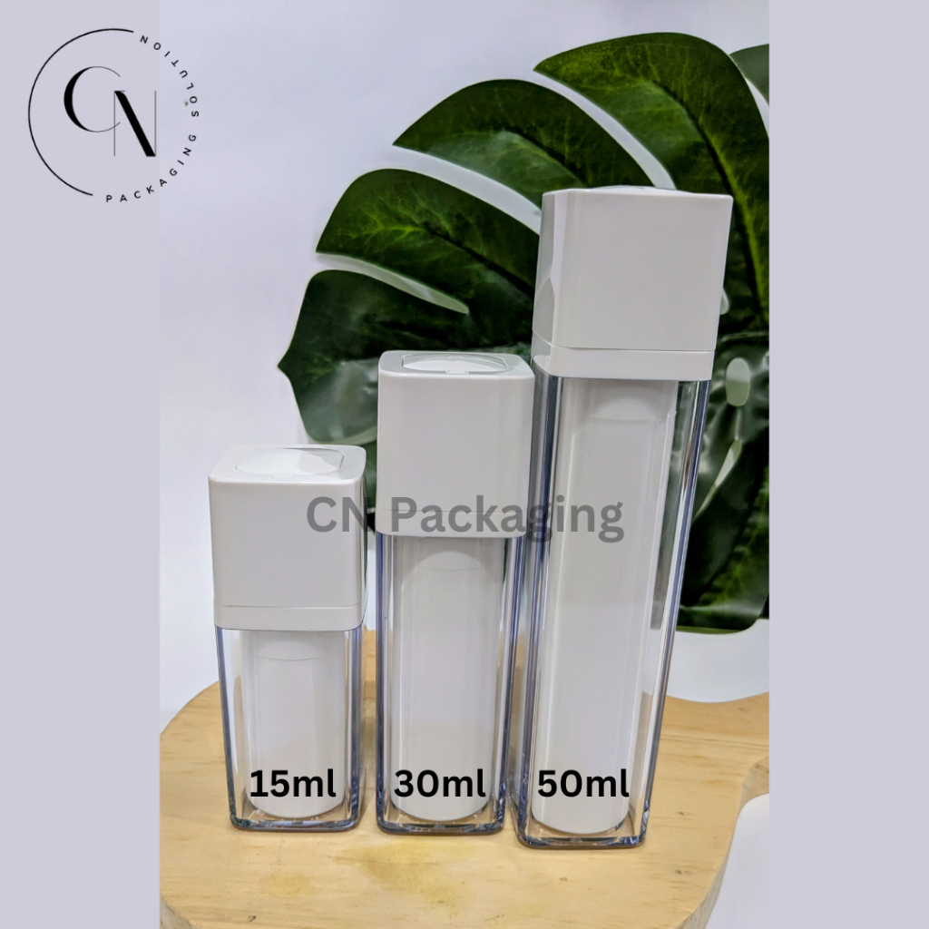 Botol Twist Airless Kotak Pump 50ml / Lotion/ Serum / Skincare Luxury Packaging / Vacuum Treatment