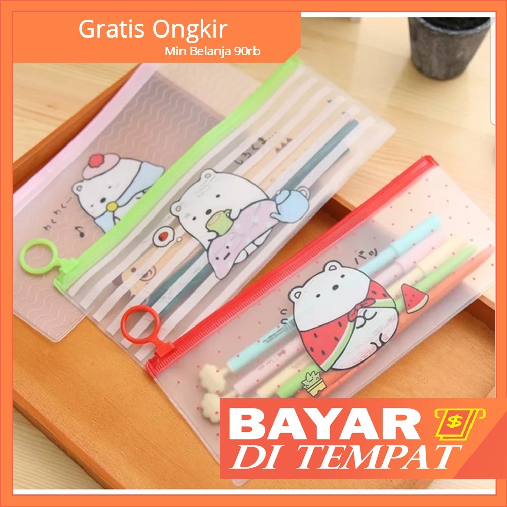 

Tempat Pensil Transparan Plastik Kotak Aesthetic Anti Air Organizer Pen Untuk Anak Sekolah