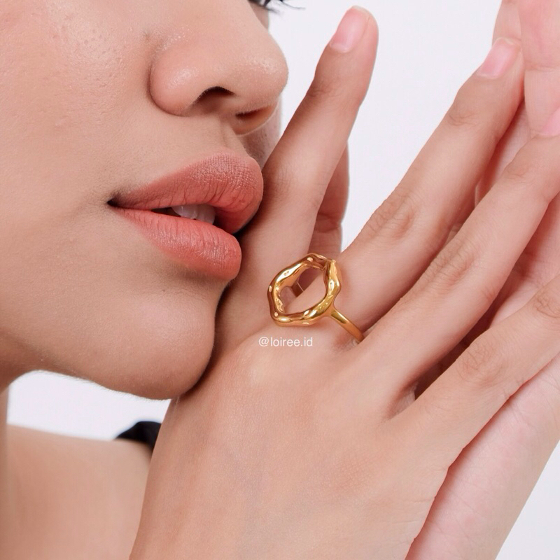 ZORA Round Hollow Open Ring - Gold Plated