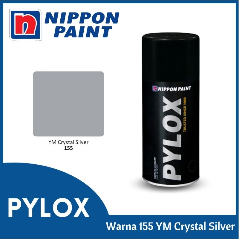 Pylox Cat semprot Nippon paint warna 155 YM Crystal Silver 300 cc