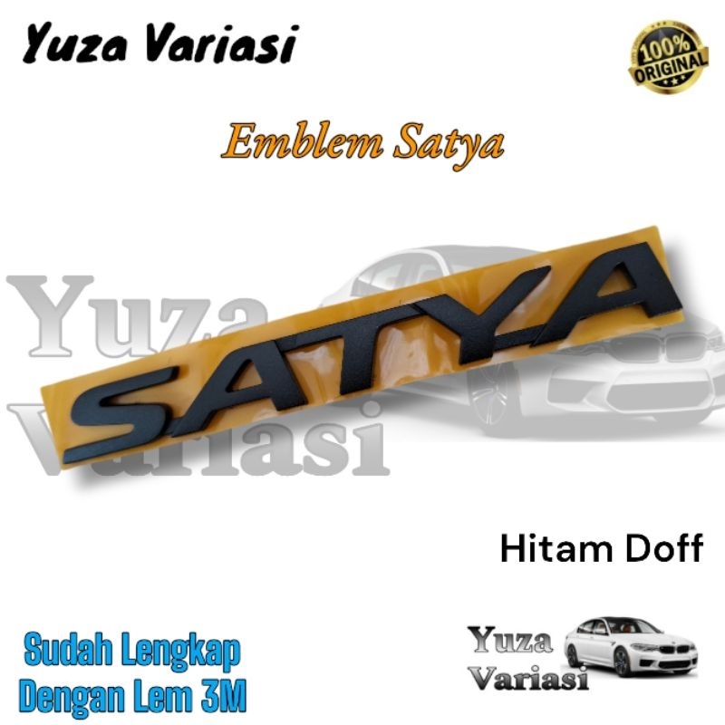 Emblem Tulisan Satya Hitam Doff Original Honda Brio // Emblem Tulisan Satya Original HONDA BRIO // L