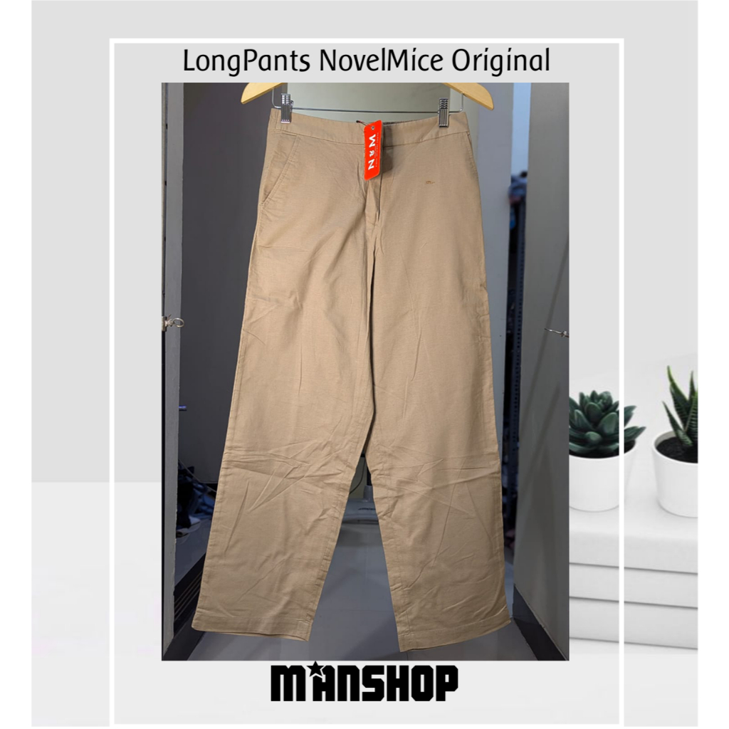NovelMice Cotton Pants Novel Mice Celana Katun Wanita Original Khaki