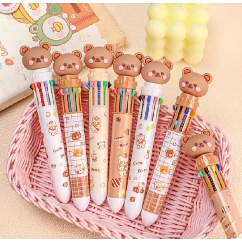 

Pulpen Mekanik 10 warna bear esthetic lucu