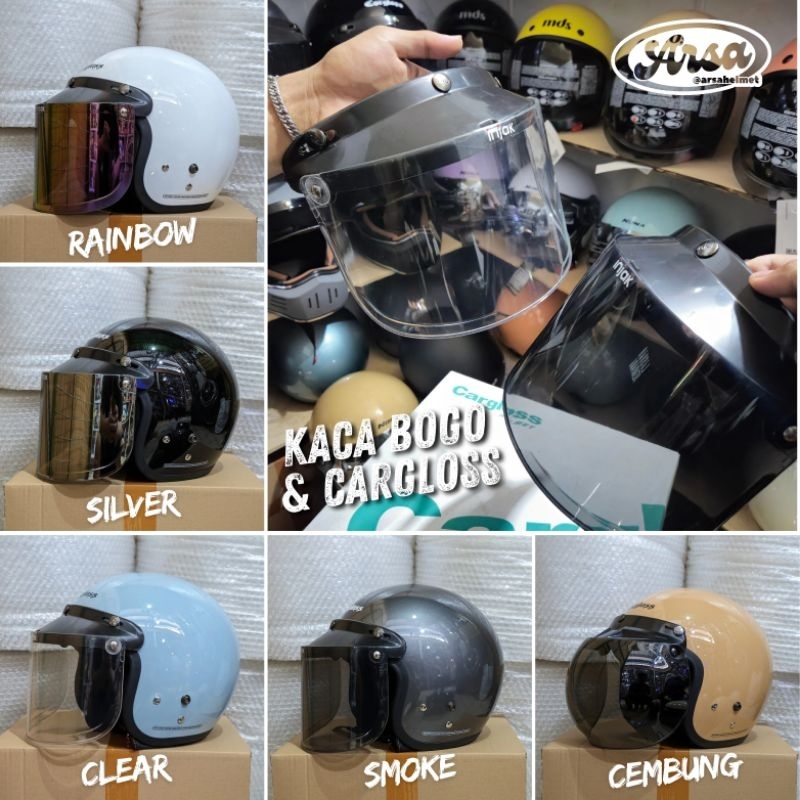 KACA/VISOR HELM BOGO & CARGLOSS | KACA CEMBUNG & DATAR